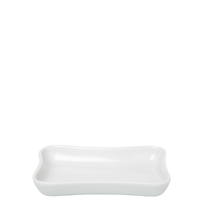Cenicero blanco porcelana 7 x 10 cm.