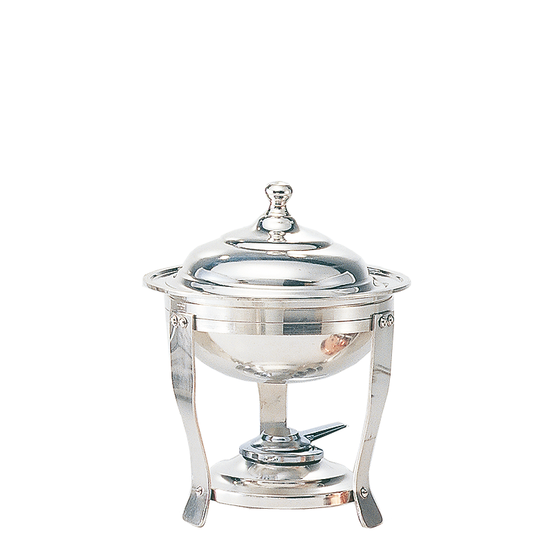 Recipiente caliente redondo plata Alt. 36 cm. Ø 27 cm.