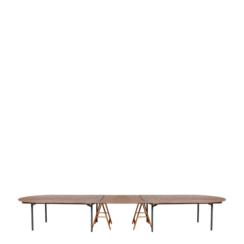 Mesa ovalada de 150 x 500 cm