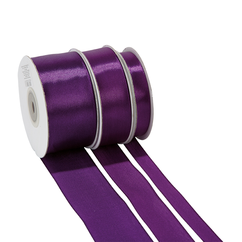 Cinta de satén violeta - ancho 38 mm - Rollo de 25 m