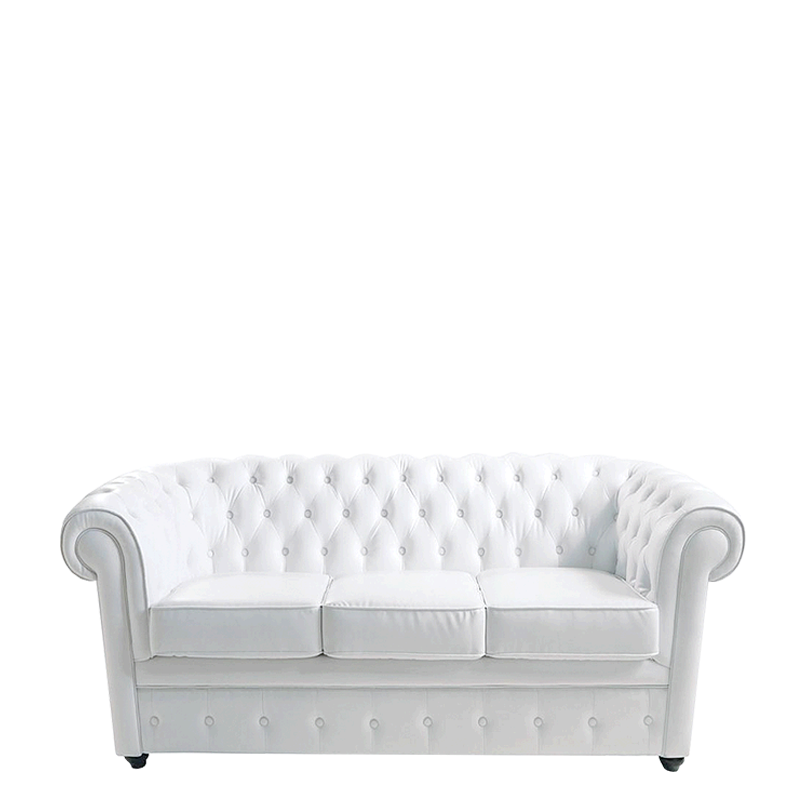 Sofá Chesterfield blanco L 202 P 92 H 76 cm