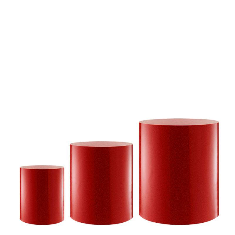 Lote de 3 realces cilíndricos Strass rojo