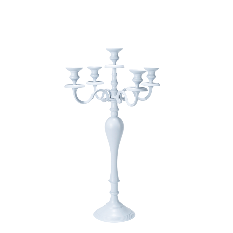 Candelabro 5 brazos gris H 75 cm