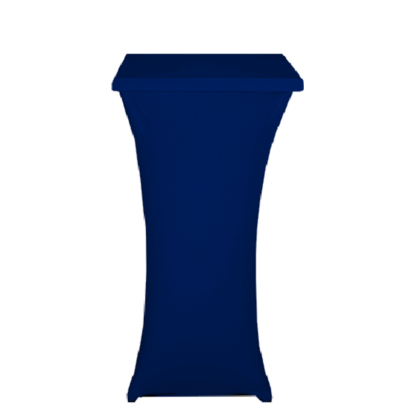 Mesa cóctel alta con funda azul 60 x 60 cm Alt. 111 cm