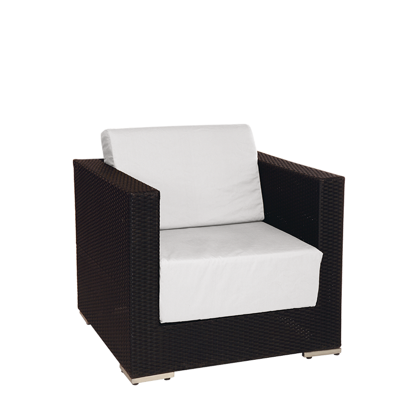 Sillón Lounge trenzado gris 80 x 80 x 67 cm