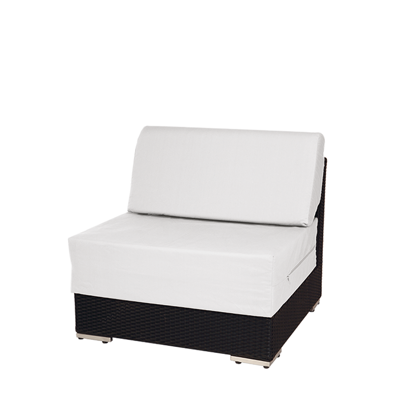 Módulo central de mobiliario Lounge trenzado gris 80x80 cm Alt 67