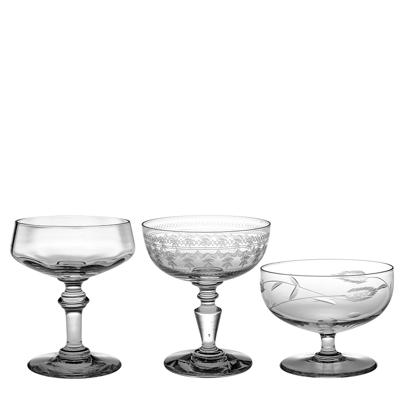 Copa de champagne Vintage cristal Ø 9-11 cm Alt. 7-15 cm 10-17 cl