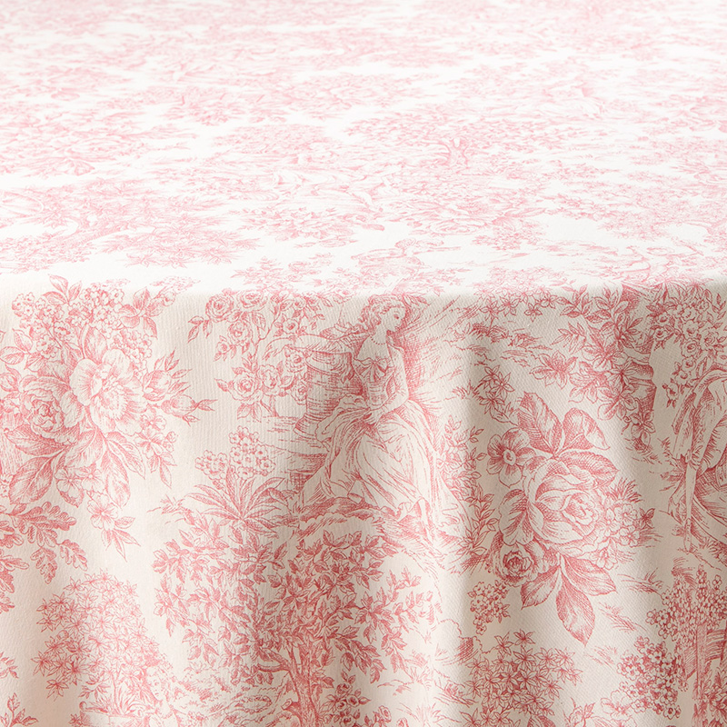 Mantel Toile de Jouy rosa 270 x 270 cm
