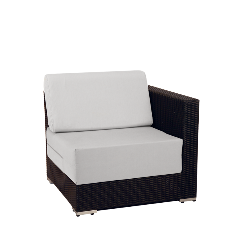 Módulo esquinero de mobiliario Lounge trenzado gris 80x80 Alt 67