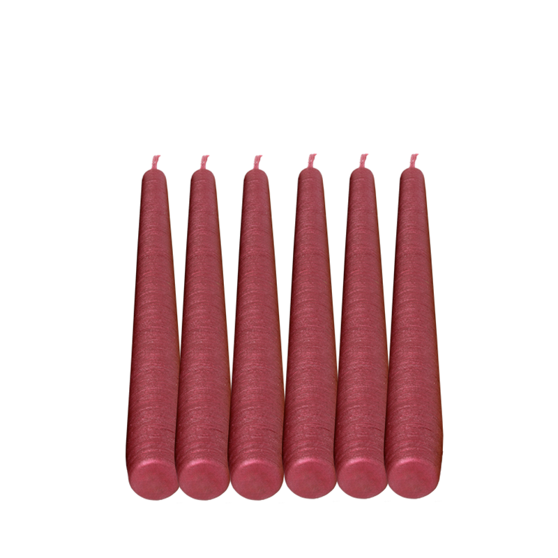 Lote de 6 velas pinceladas roja Opera Alt. 25 cm.