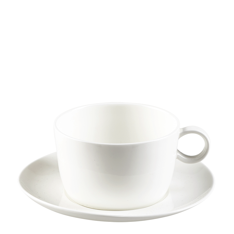 Taza y plato de té blancos 30 cl