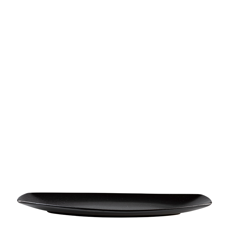Fuente oval alargada negra 38,5 x 15 cm