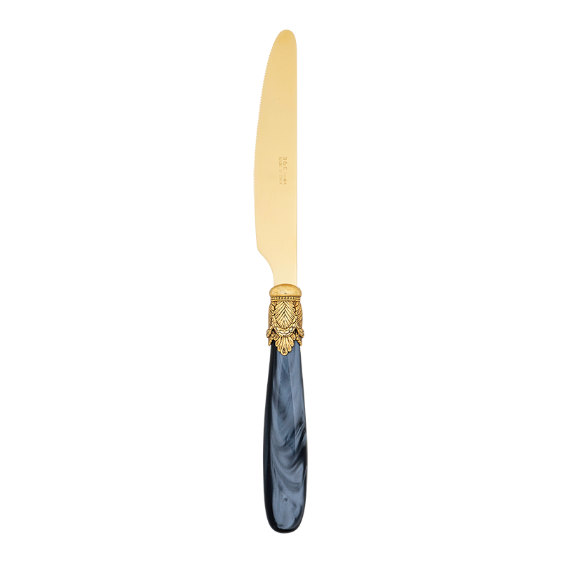 Cuchillo de mesa Nácar negro y dorado