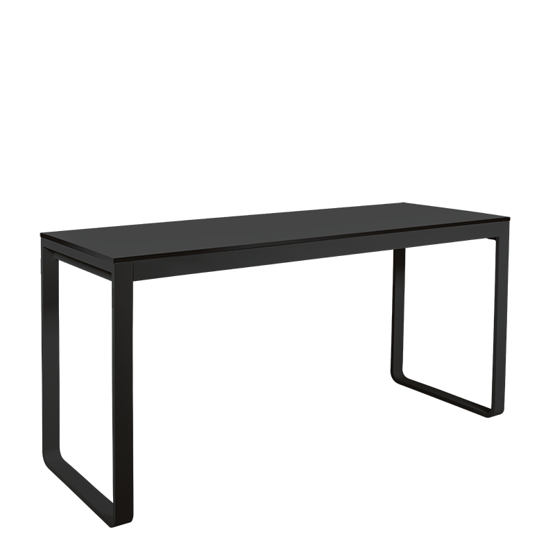 Mesa alta negra con encimera negro  80 x 230 cm Alt. 110 cm