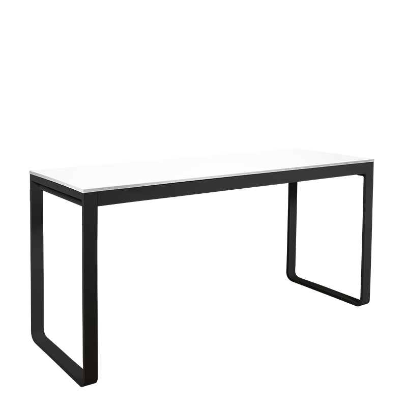 Mesa alta negra con encimera blanco  80 x 230 cm Alt. 110 cm