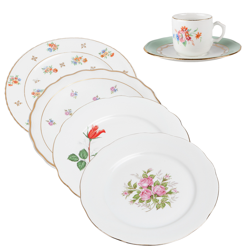 Platos Vintage con flores