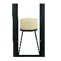 Farol 27 x 27 cm Alt. 70 cm. + fuego 3 mechas