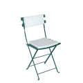 Silla Trocadero verde con asiento y respaldo blanco