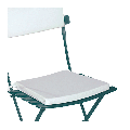 Silla Trocadero verde con asiento y respaldo blanco