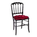 Silla Napoleón III negra fija terciopelo rojo