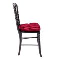 Silla Napoleón III negra fija terciopelo rojo