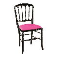 Silla Napoleón III negra fija Delhi fucsia