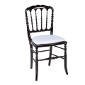 Silla Napoleón III negra fija chintz blanco