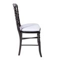 Silla Napoleón III negra fija chintz blanco