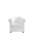 Sillón Chesterfield blanco L 82 P 75 H 75 cm