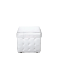 Mesa baja Chesterfield blanca 44 x 44 cm H 42 cm