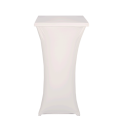 Mesa coctel alta con funda blanca 60 x 60 cm  Alt 111 cm