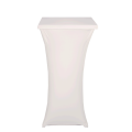 Mesa cóctel alta con funda blanca 60 x 60 cm  Alt 111 cm