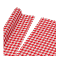 Rollo de servilletas tela vichy rojo 21 x 21 cm (por 12)