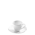 Taza y plato de café Platino 10 cl