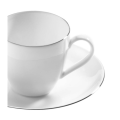 Taza y plato de café Platino 10 cl