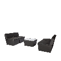 Mesa baja Cono negra con sobre acrílico blanco 70 x 70 x 40 cm
