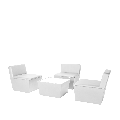 Mesa baja Cono blanca con sobre acrílico blanco