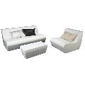 Mesa baja Lounge Piscina blanca 40 x 80 cm