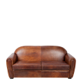 Sofá Club cuero marrón 83 x 190 cm Alt 97 cm