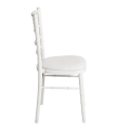 Silla Bambú blanca con asiento blanco
