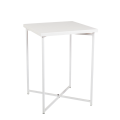 Mesa cóctel alta cruzada blanca encimera blanca 65 x 65 cm 90 cm