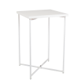 Mesa cóctel alta cruzada blanco encimera blanca 65 x 65 cm 100 cm