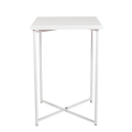 Mesa cóctel alta cruzada blanco encimera blanca 65 x 65 cm 100 cm