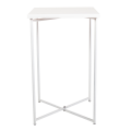 Mesa cóctel alta cruzada blanca encimera blanca 65 x 65 cm 110 cm