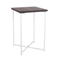 Mesa cóctel alta cruzada blanca encimera negra 65 x 65 cm 100 cm