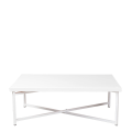 Mesa baja cruzada blanca con sobre blanco 64 x 101 cm Alt 35 cm