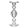 Lote de 3 portavelas en cristal Alt. 22 cm - 29,9 cm - 34,5 cm