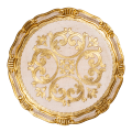 Bajoplato Venezia blanco y dorado Ø 32,5 cm