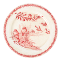 Plato grande Vintage rojo y rosa