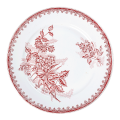 Plato grande Vintage rojo y rosa